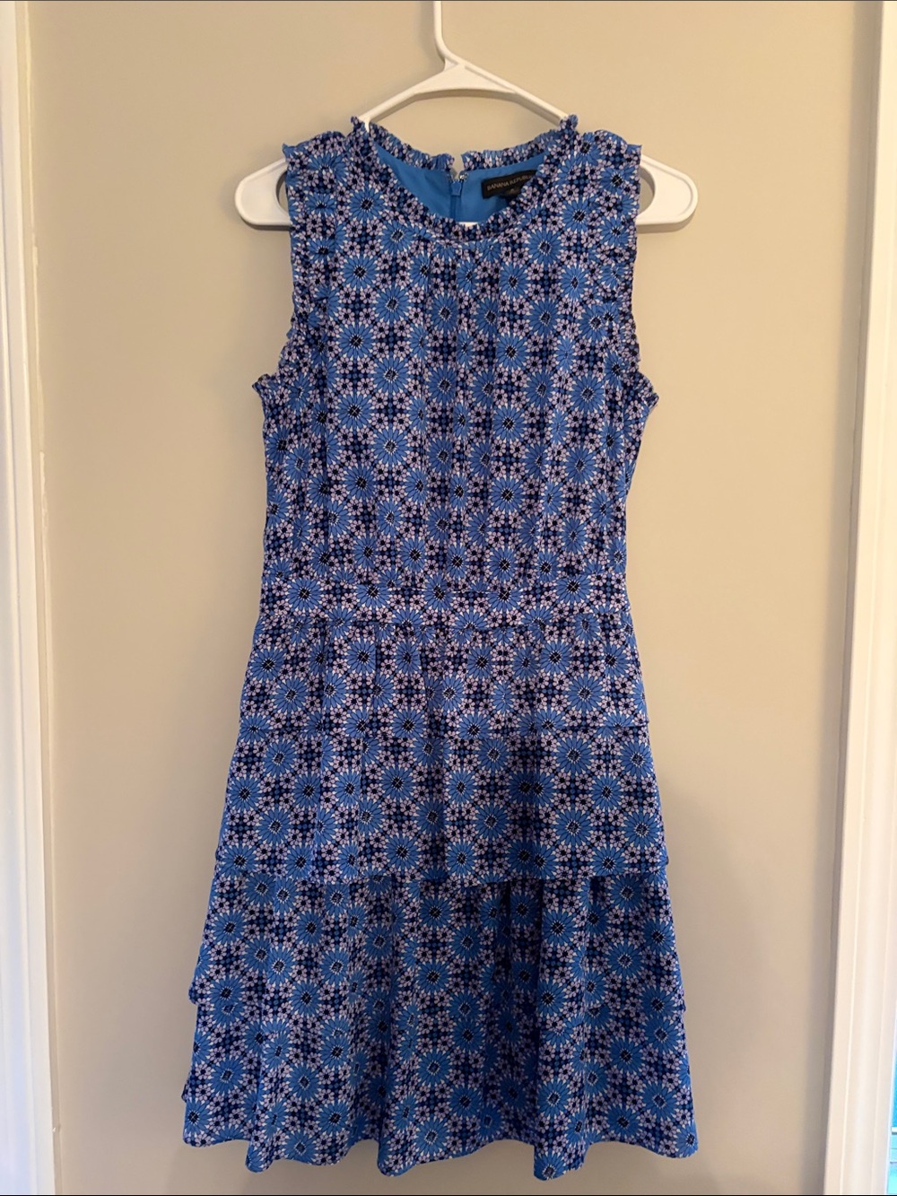 Banana Republic Blue Floral-Print Sleeveless Dress